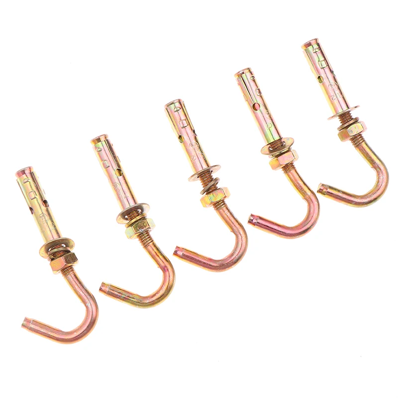 5Pcs M6/M8/M10/M12 304 Stainless Steel Expansion Screw Hooks Expansion Hooks Well Cover Inspection Well Net Pull Explosion Hooks