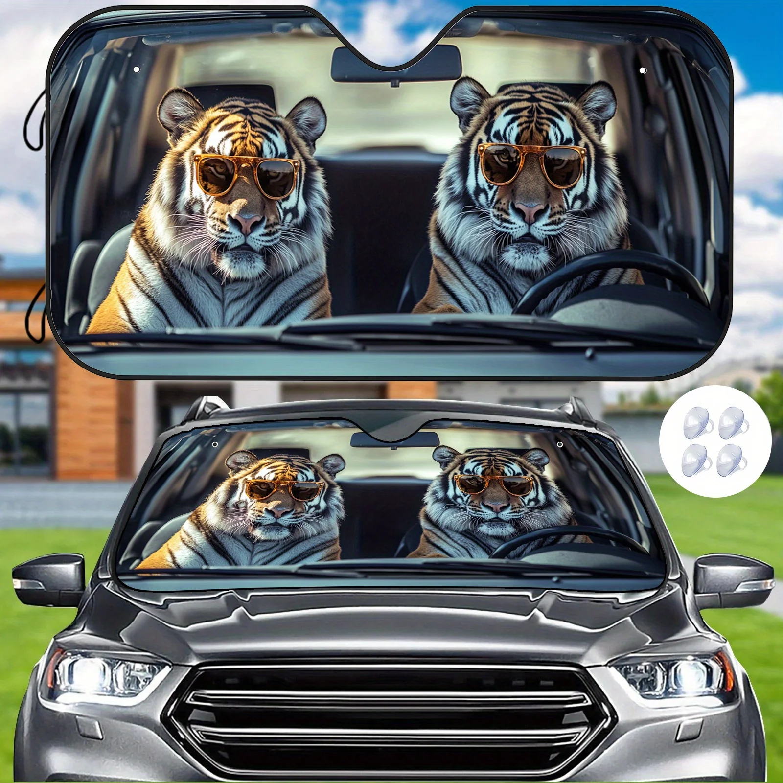 

1 шт., крутые очки «Тигр», автомобильный солнцезащитный козырек — изолирующий, устойчивый к царапинам, сохраняет внутренние, удобный, универсальный для всех моделей автомобилей, S