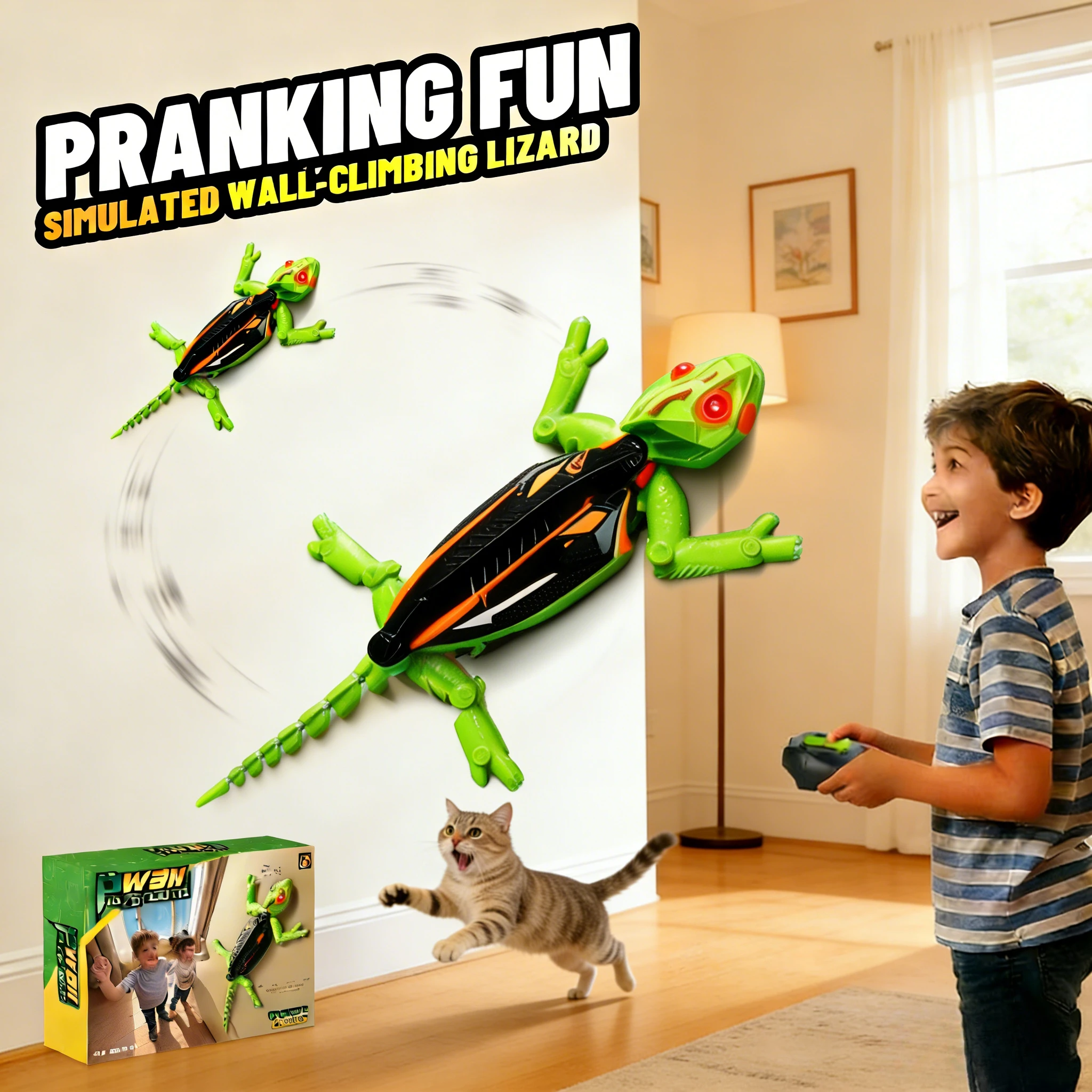 

Realistic Biomimetic RC Wall Climbing Lizard Robot Toy, Remote Control Gecko that Climbs Glass & Smooth Walls