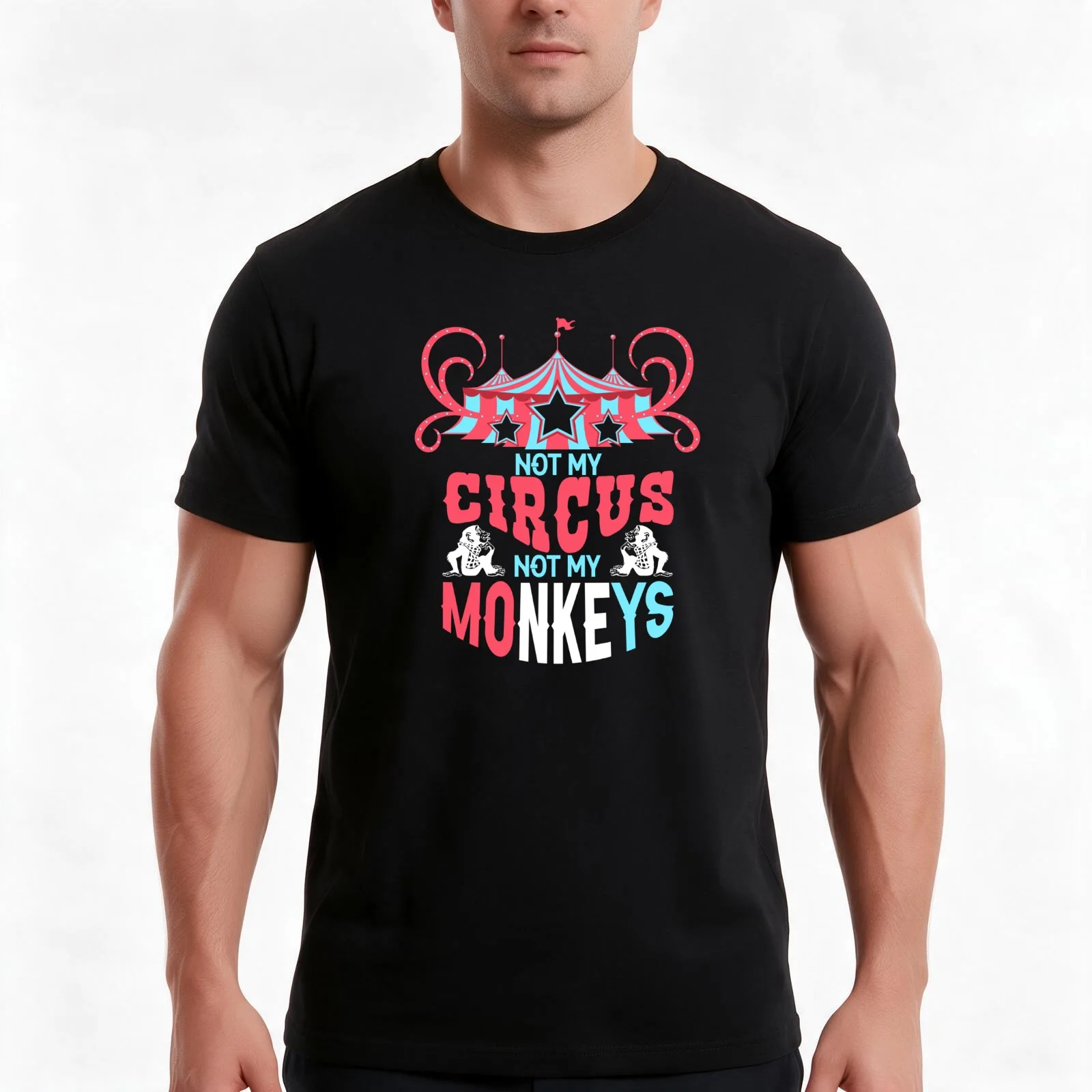 Not My Circus Not My Monkeys Funny Polish Proverb T-Shirt, Summer Casual Cotton Tee, Oversized Streetwear Tops, Unisex Men Women
