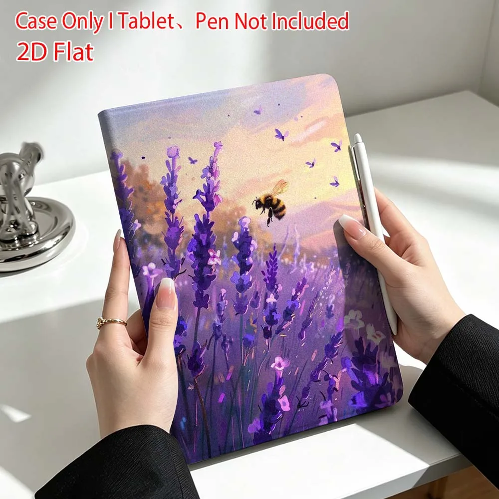 Lavender flower pattern For Lenovo Xiaoxin Pad Pro Tab P12 P11 11 13 11.2 inch K11 Plus Pen Tray Tablet Case Soft