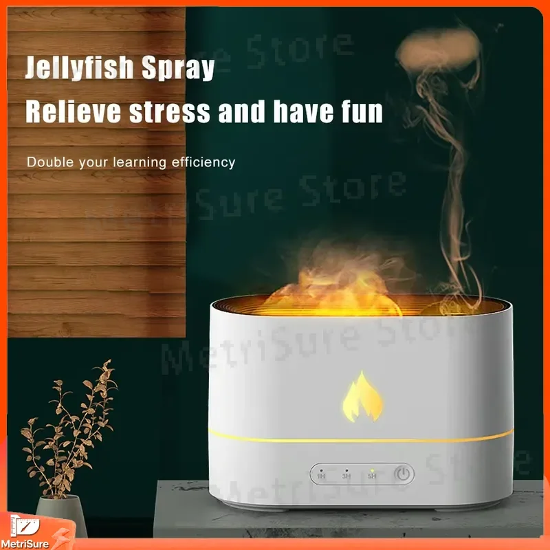 Hot Sale 250ml Simulation Flame Air Humidifier Aromatherapy Diffuser Essential Oil Diffuser USB Mini Humidifier for Home