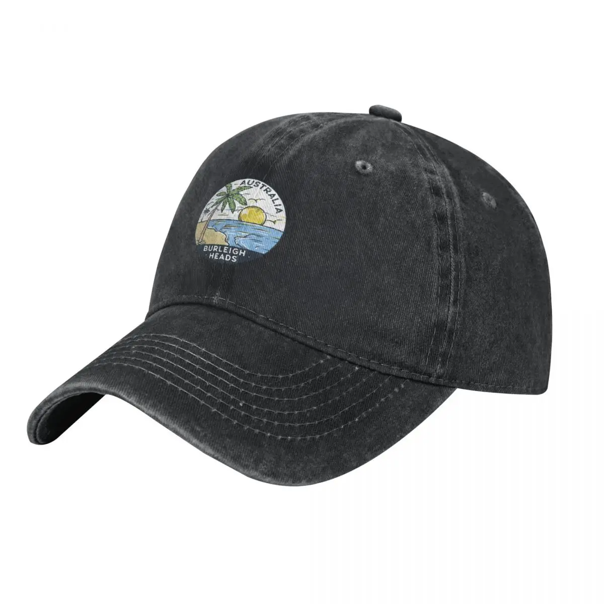 Burleigh Heads Australia Vintage Baseball Cap Big Size Hat Ball Cap funny hat For Girls Men's