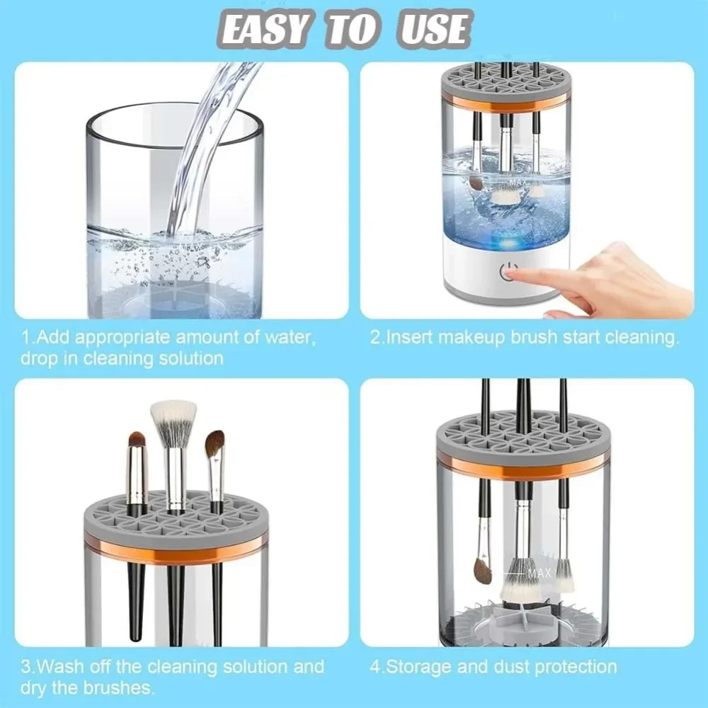 ドライヤー化粧ブラシクリーナーディープクリーニングブラシセット化粧ブラシクリーナーシリコーン自動クリーン化粧ブラシロータリークリーナー