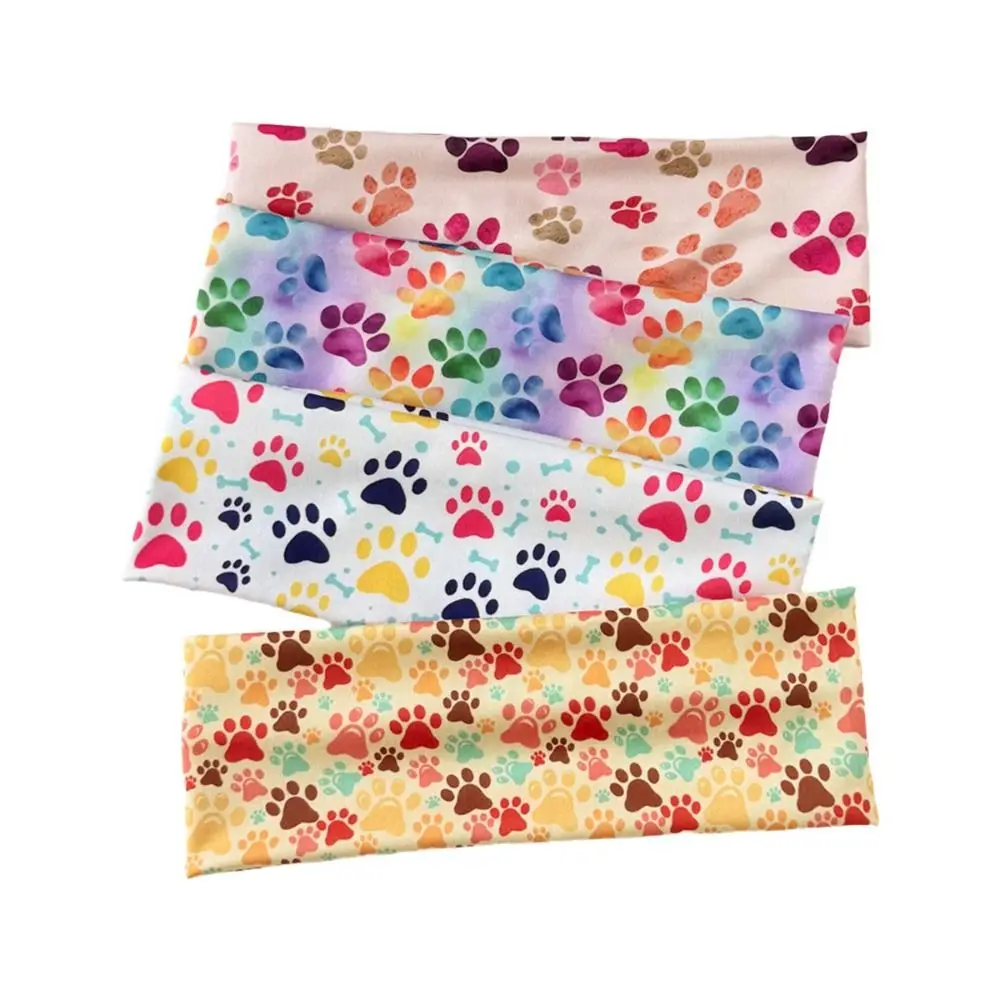 Durable Paw Print Yoga Headband Sweat-absorbent Elastic Sport Hairband Soft Hair Accessories Makeup Headband Daily Use