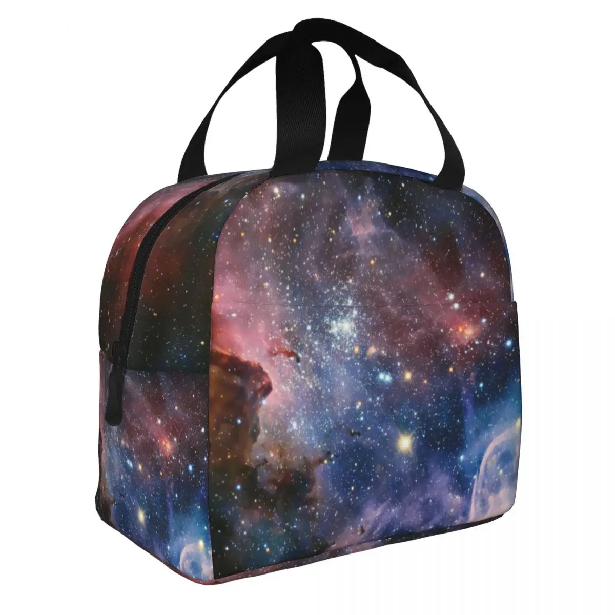 

Galaxy Starry Sky Lunch Bento Bags Portable Aluminum Foil thickened Thermal Cloth Lunch Bag for Women Men Boy