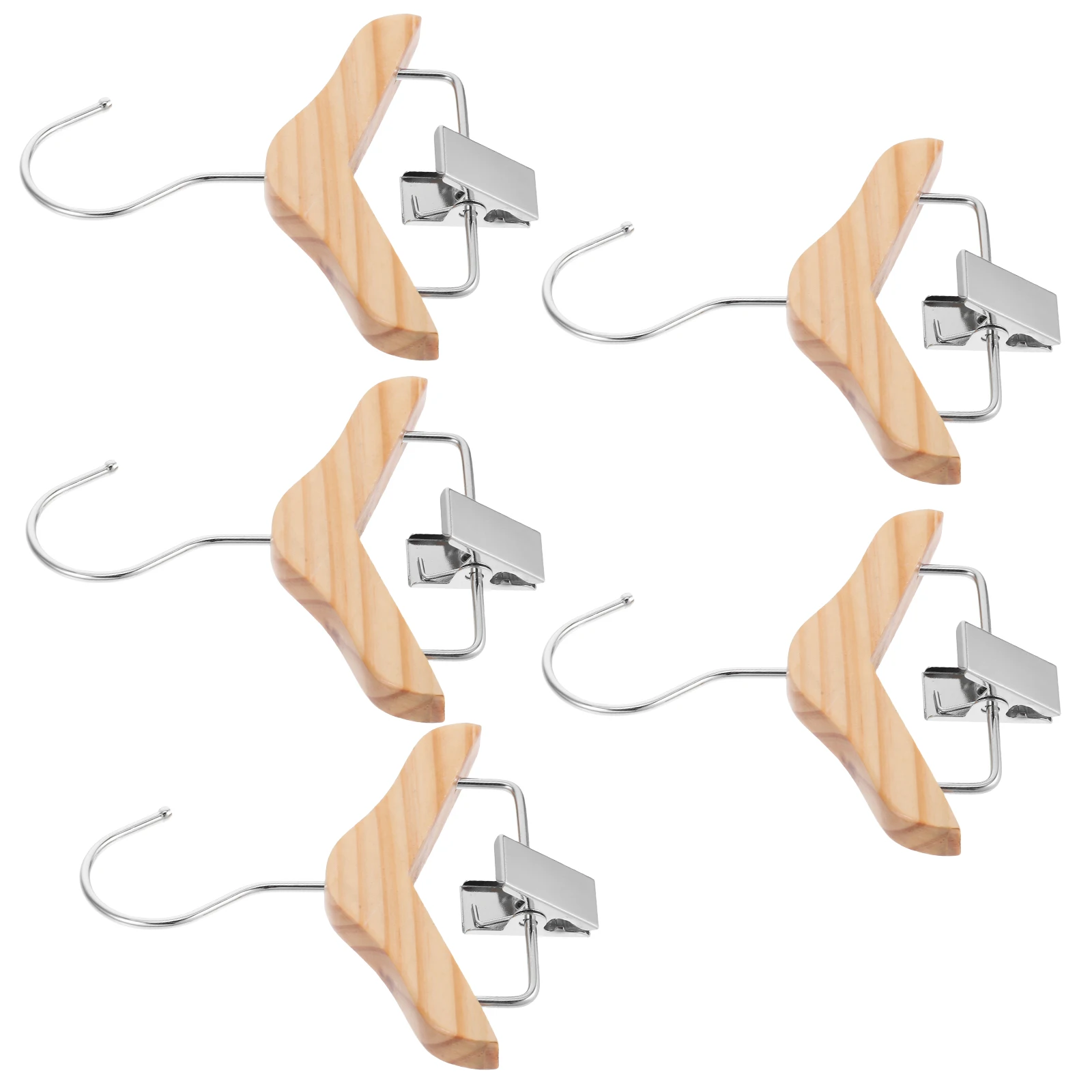 

Children Hanger Small Light Brown Wooden Pants Clip for Baby Clothes Toddler Coat Kids Bedroom Closet Nursery Storage Mini