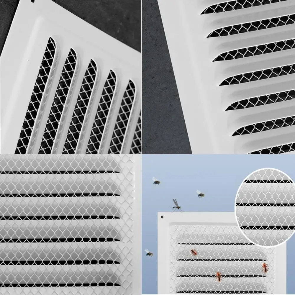 

Stainless Steel Metal Vent Cover Square White Black Louver Air Vents Grille Built-in Insect Screen Ventilation Covers