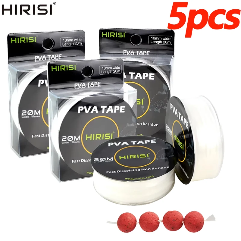 HIRISI 2 Stück Karpfenangeln Zubehör PVA-Bandschnur für Boilie Größe 10 mm x 20 m für Outdoor-Angeln