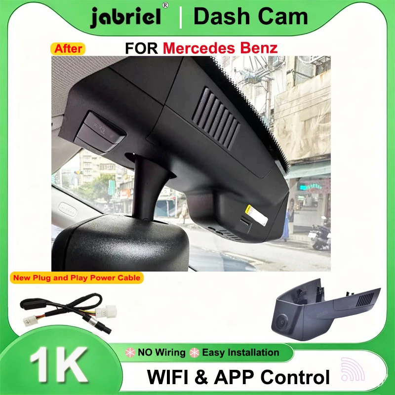 Cámara para Tablero Jabriel para Mercedes Benz Clase B w246 w247, para Mercedes Benz B180 B200 B250 B260 2011-2019, HD 1080P, Wifi, Plug and Play