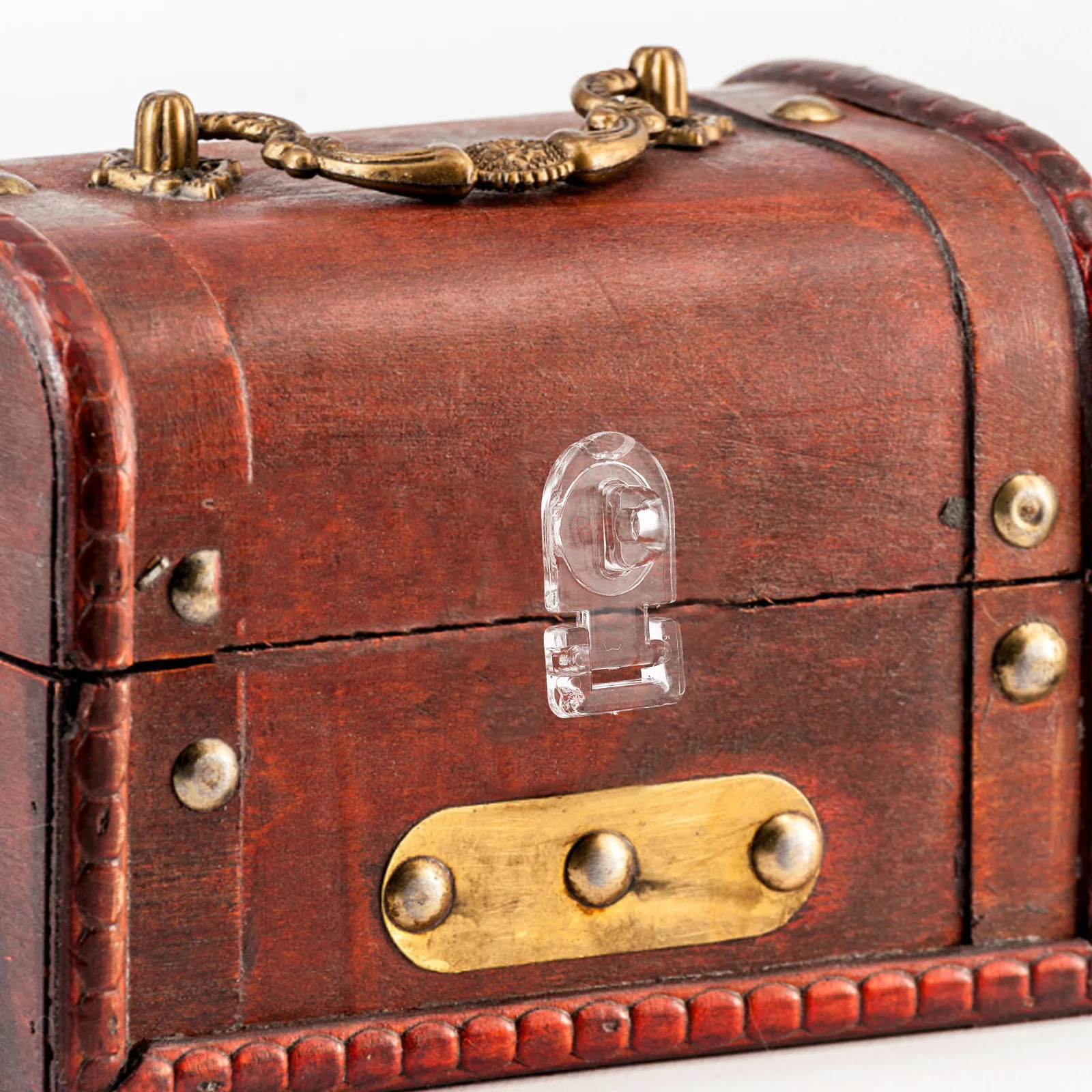 

10Sets Acrylic Cabinet Locks Clear Flat Hasp Latch for Drawer Box Closure Secure Hinge Fastener Storage Organization