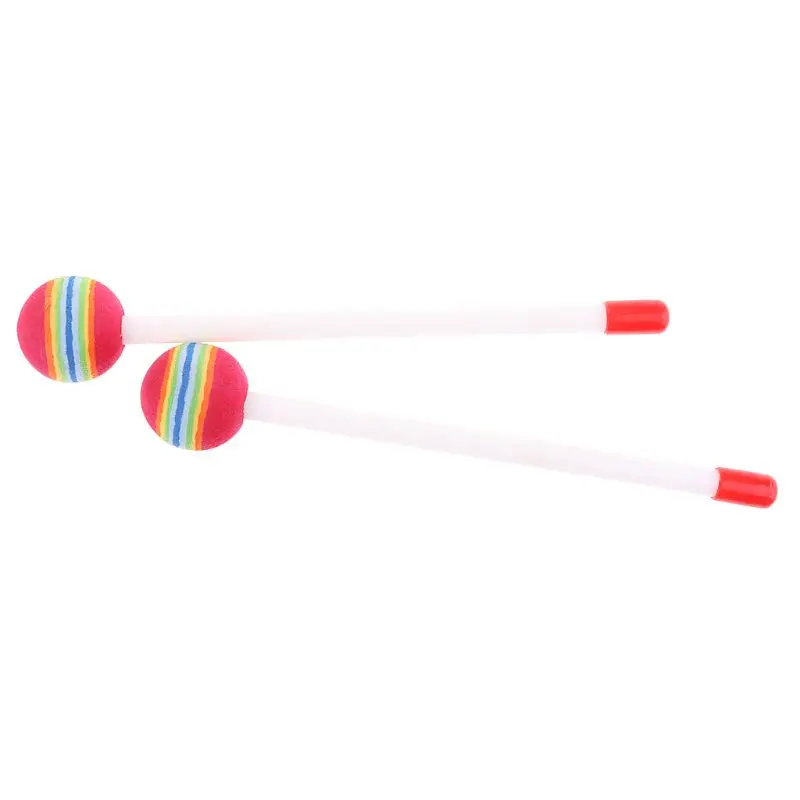 Early Education Drum Toy 1pair Lollipop Rainbow Ddrumstick Orff Baby Children Hand Percussion