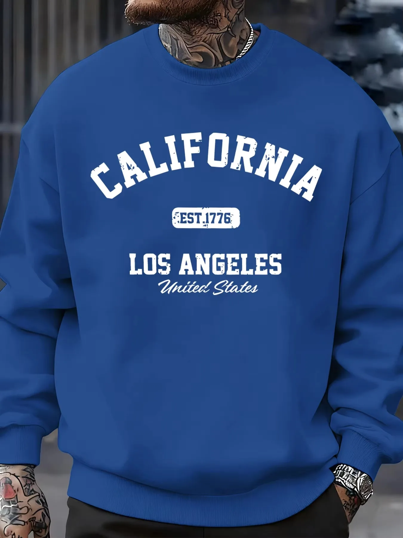 Herren 2026 Neues Bedrucktes Sweatshirt, Streetwear Lässiges Mode-Sportshirt Hochwertige Herbst-Übergröße Fleece-Rundhals-Pullover – Detail 6