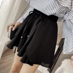 Women's Shorts Nylon Baggy Short Pants for Woman To Wear with Belt Work Loose Office Elastic Waist Youthful Y2k Harajuku Normal