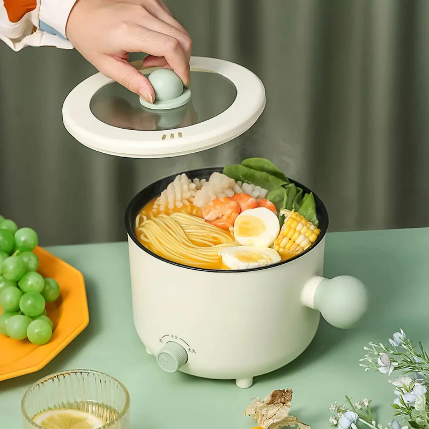 Fogão de arroz elétrico e multicooker, aparelho conveniente para fácil preparação de refeições, perfeito para cozinhar Hotpot, 2 em 1, novo