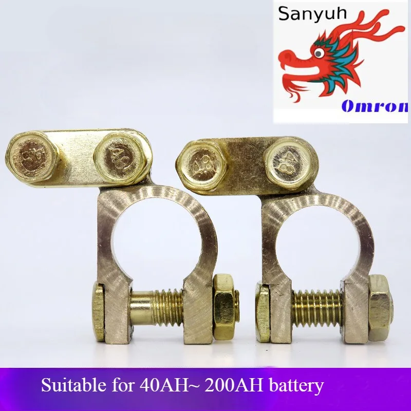 

1 пара утолщенных клемм автомобильного аккумулятора из чистой меди, зажим для разъема аккумуляторной колонки