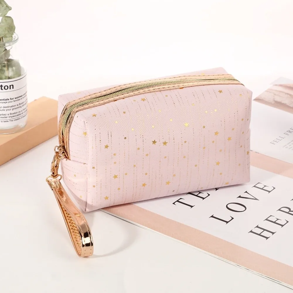 Exquisite Large Capacity Makeup Bag Gold-tinted Rainproof Cosmetic Bag Breathable Lightweight Toiletry Organizer Travel
