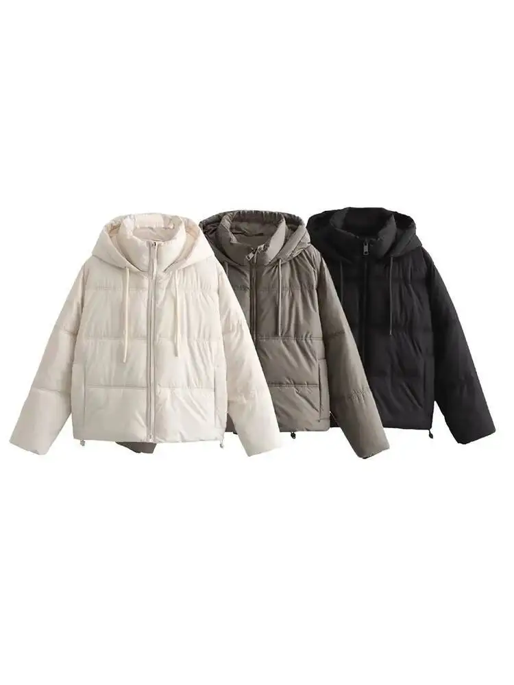 

2025 New Women's Clothing European And American Style Cotton Short Hooded Thick Jacket Coat