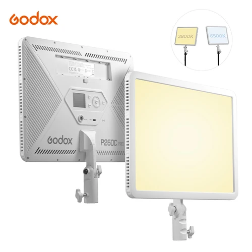 Imagen 1 del producto Godox P260C Pro Panel de luz de vídeo iluminación suave bicolor 2800K-6500K CRI/TLCI 98+ NFC emparejamiento automático para transmisión de vídeo