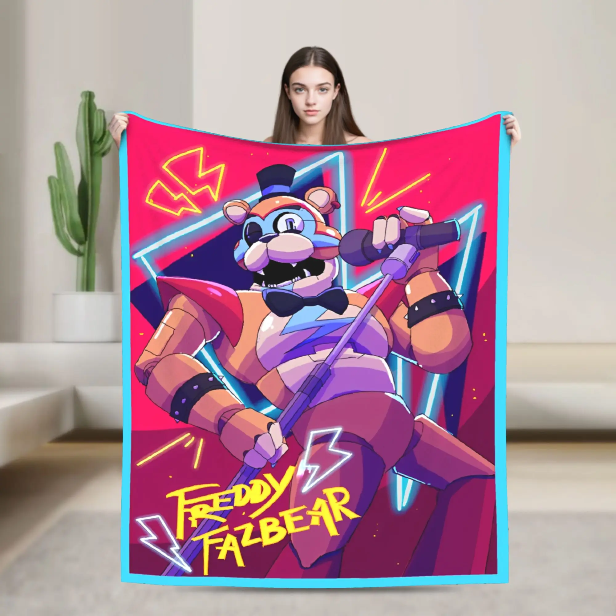 Five Nights Horror Game Blanket Fleece Summer   Multifunction Lightweight Throw Blanket for Bedding Bedroom Bedding Throws