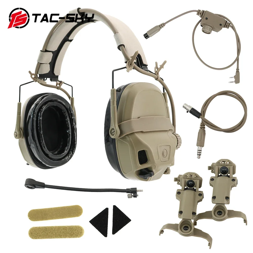 TAC-SKY Tactical Headset AMP Headset ARC Rail Adapter Communication Noise Reduction Pickup Shooting Headset Civilian Version