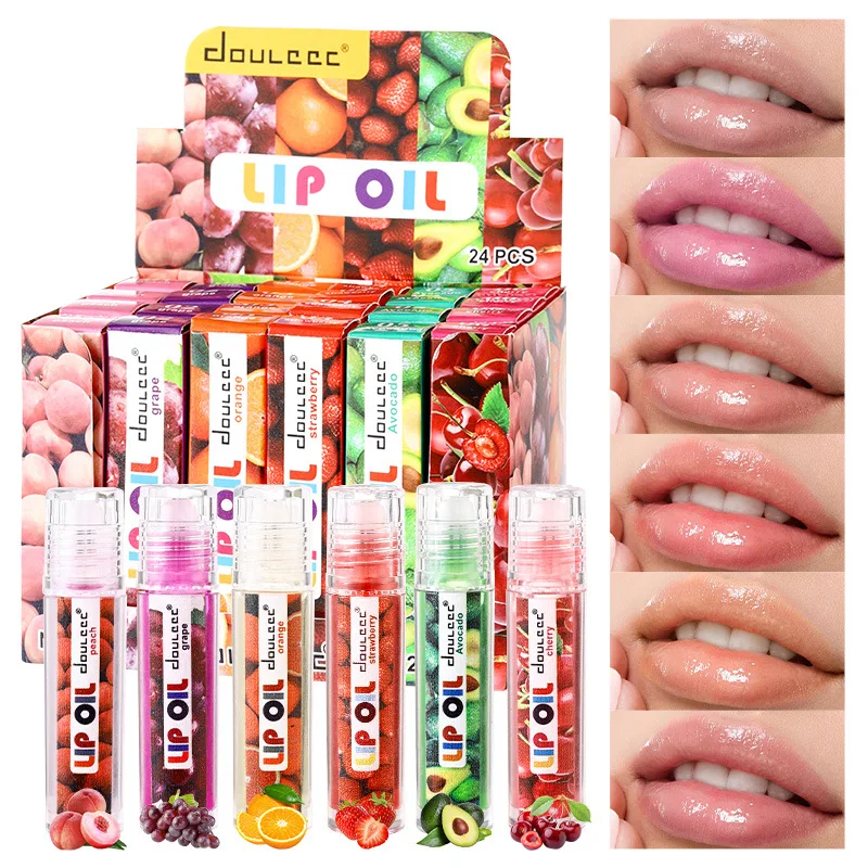 MLSMILE 6 Kolorowy Błyszczyk do Ust z Kulkami: Owocowy Zapach, Nawilża i Powiększa Usta, Szklana Tubka, Nawilżający Balsam do Ust, Nowość 2025