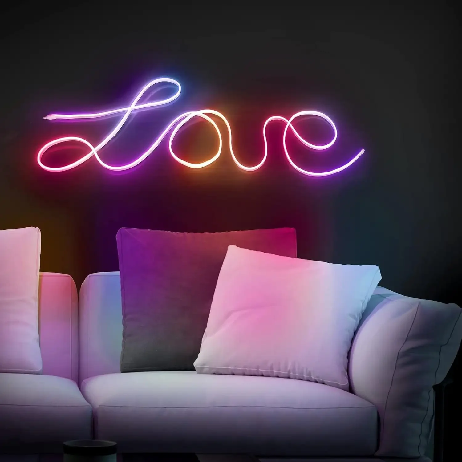 Tira de luces LED multizona para interiores/exteriores de 16,4 pies, crea una iluminación multicolor única con aplicación, flexible, resistente al agua