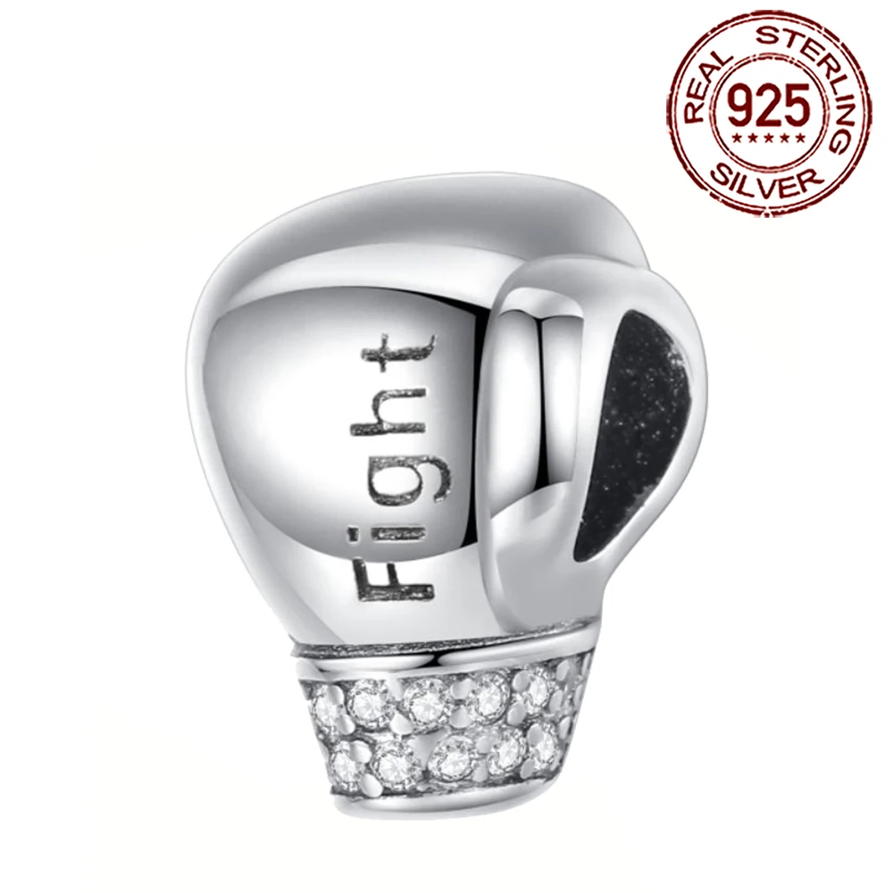 

Ahthen 925 Sterling Silver Hot Sale Bead Boxing gloves Dangle Charm fit Snake Chain Bracelets Necklaces for Women Jewelry Making