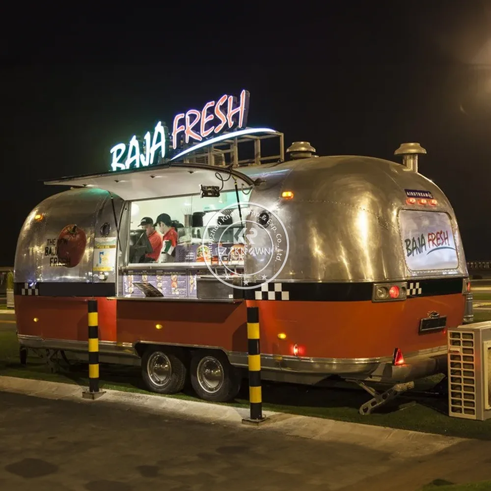 2024 Customized Mobile Food Trailer With Full Kitchen Coffee Food Truck Fried Chicken Pizza Cart Bbq Concession Trailer