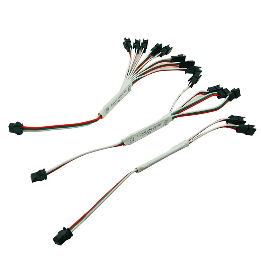 Mini Signal Amplifier for WS2812B WS2811 LED Strip Pixel IC Sync Repeater 3/4/8 Head 3Pin RGBIC Addressable LED Tape String