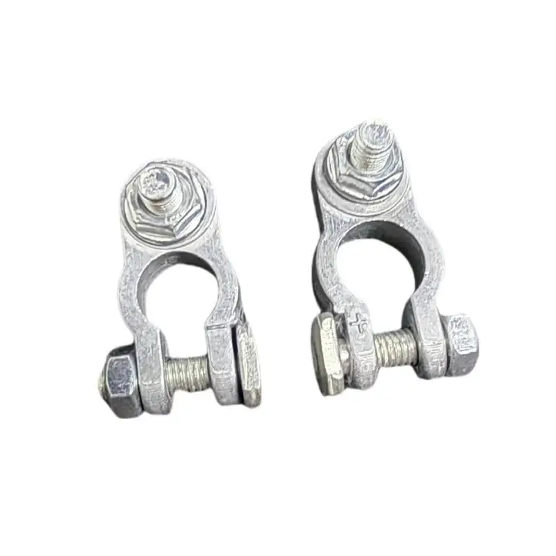 1 Pair Battery Terminal Clamp Zinc Alloy Positive & Negative Pole Auto Car Screw Connector Car Battery Terminal Clamp