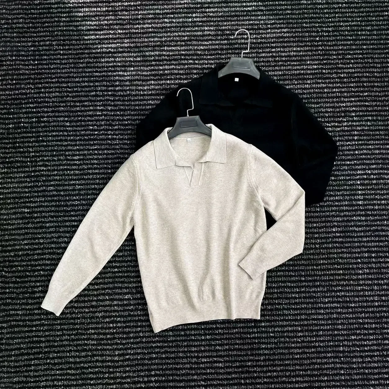 

Early Autumn Fashion Gentleman's Seagull Neck Wool Blended Knitted POLO Shirt Sweater Men's Commuter Thread Tide