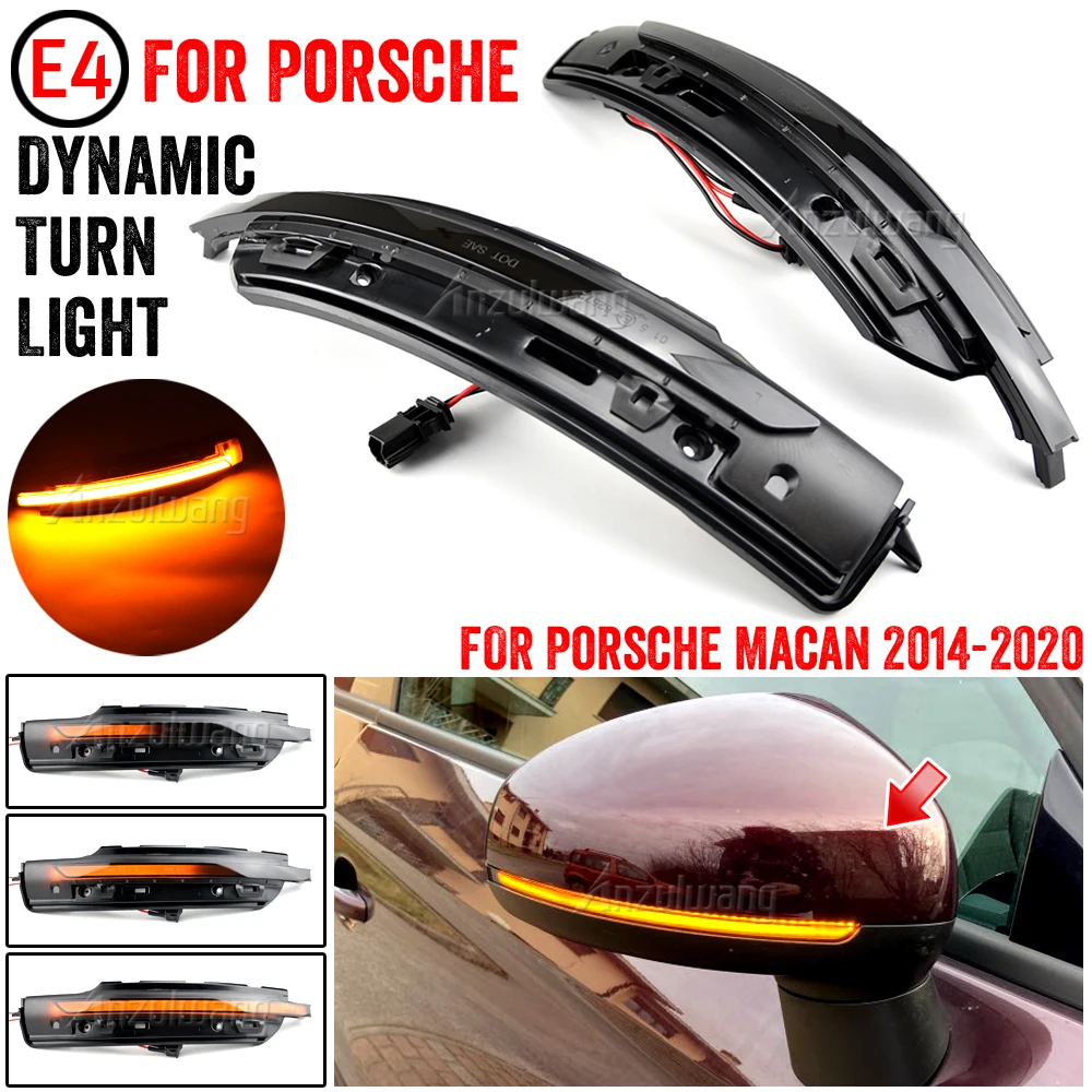 For Porsche Macan 2014-2020 95B949101 95B949102 Car LED Dynamic Turn Signal Light Scroll Side Mirror Indicator Blinker Lamp