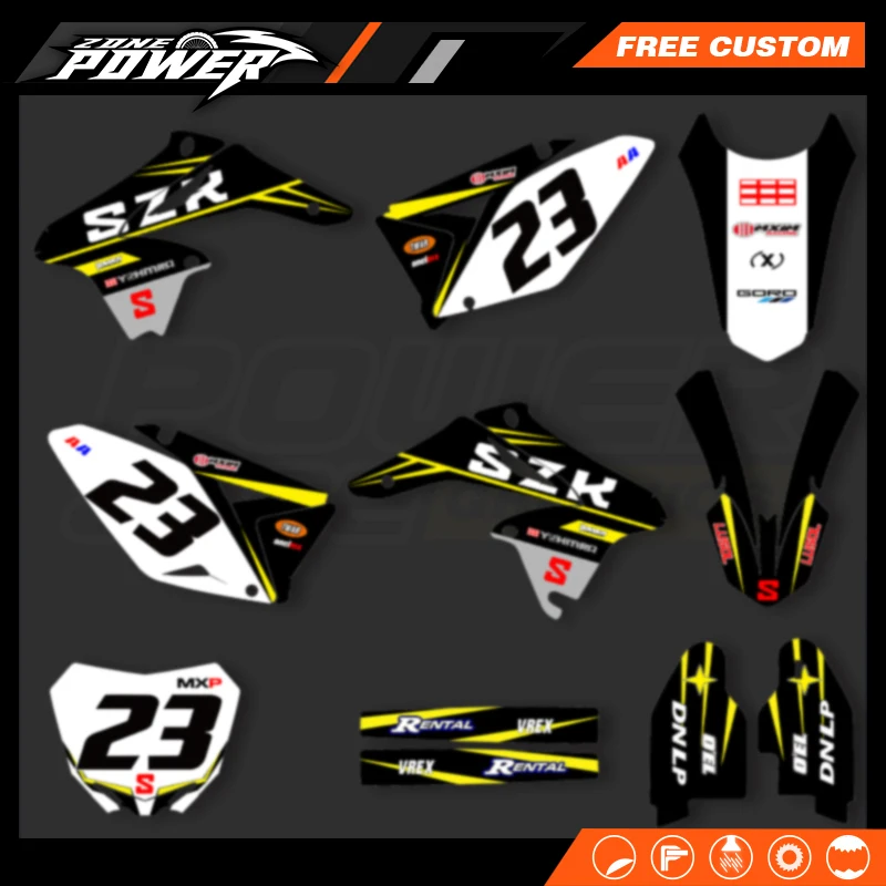 Powerzone Motorcycle Graphics Background Decals Stickers For SUZUKI RMZ250 RMZ 250 2010-2013 2014 2015 2016 2017 2018 2