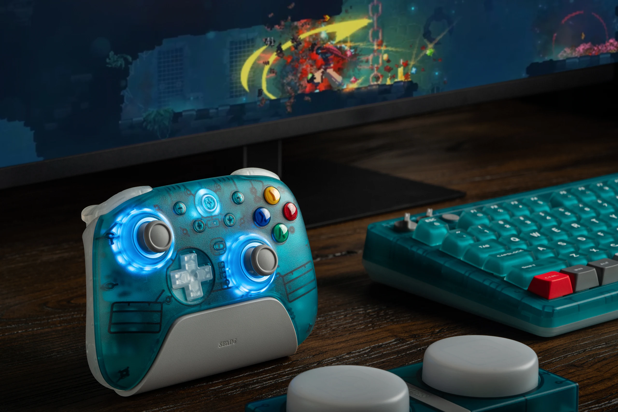 8BitDo Ultimate 2-Clear Blue Kabelloser Controller mit TMR-Joysticks, Hall-Effekt-Trigger für PC, Windows 10, 11 und Android-Spiele – Detail 16