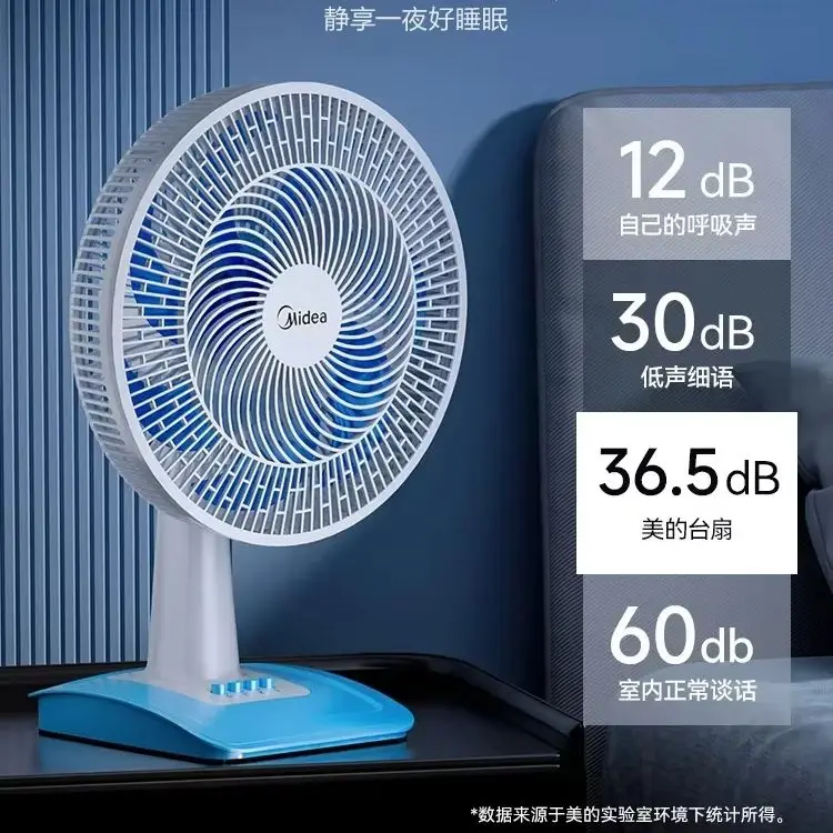 

Электрический вентилятор Midea, настольный вентилятор, бытовой бесшумный мощный настольный вентилятор с качающейся головой, маленькая кровать, спальня в общежитии
