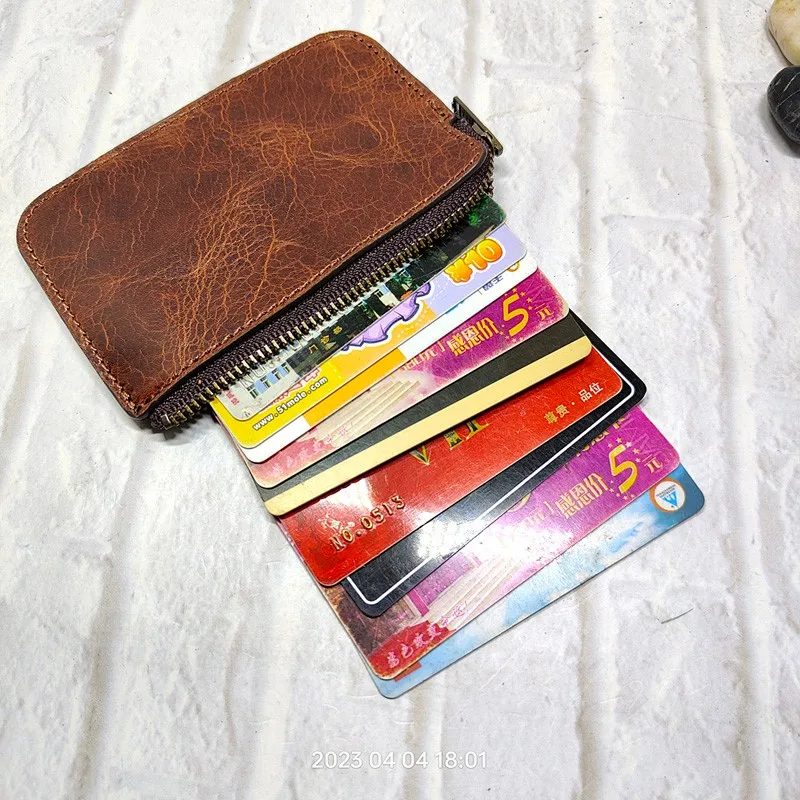 Mini Zipper Waist Bag Leather Belt Pack Thin Fanny Pouch Small ID Cards Holder Driver\'s license holster Wallet Phone Sheath LHD