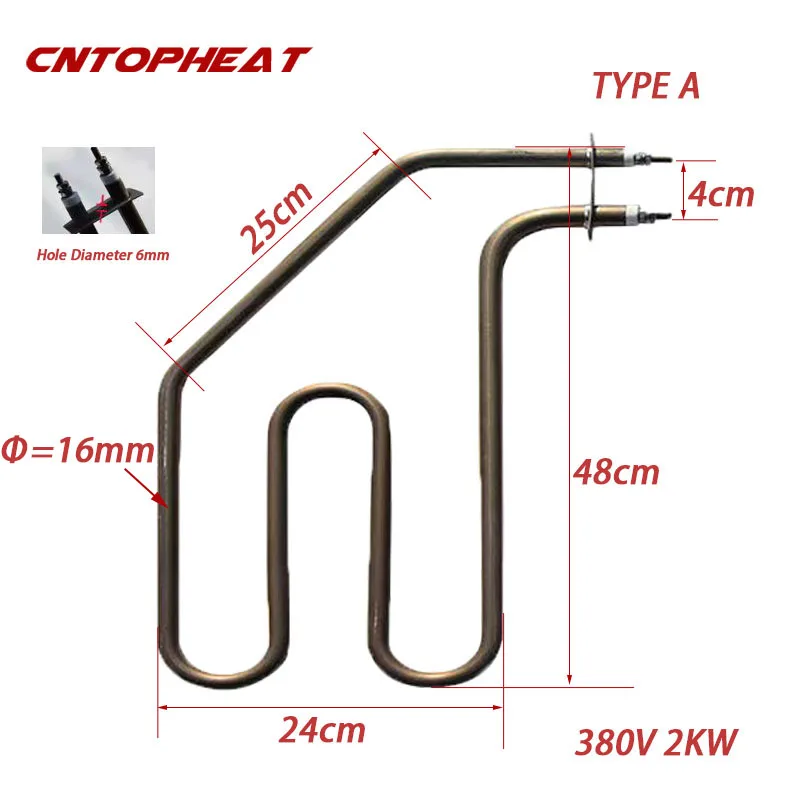 220V/380V Electric Heating Element 2KW/2.5KW SUS304 Dry Burning TubularAir Heater for Sauna/Stove/Oven