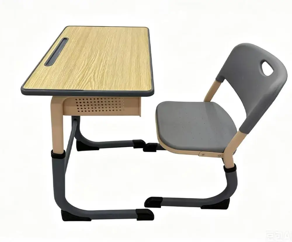 Kids Desk and Chair Set - Height Adjustable Children Study Table for Home School - Ergonomic Student Writing Desk with Storage -