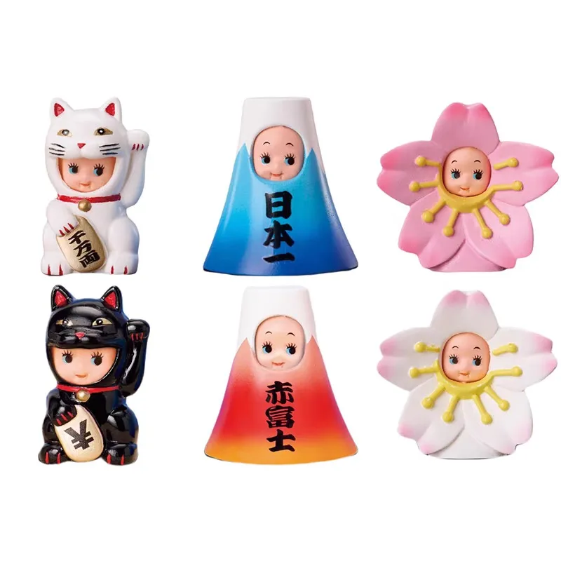 Japan Kewpie Cross-dressing Doll Blind Box Toys Lucky Cat Fuji Mountain Cherry Blossom Collection Ornaments Kids Gifts