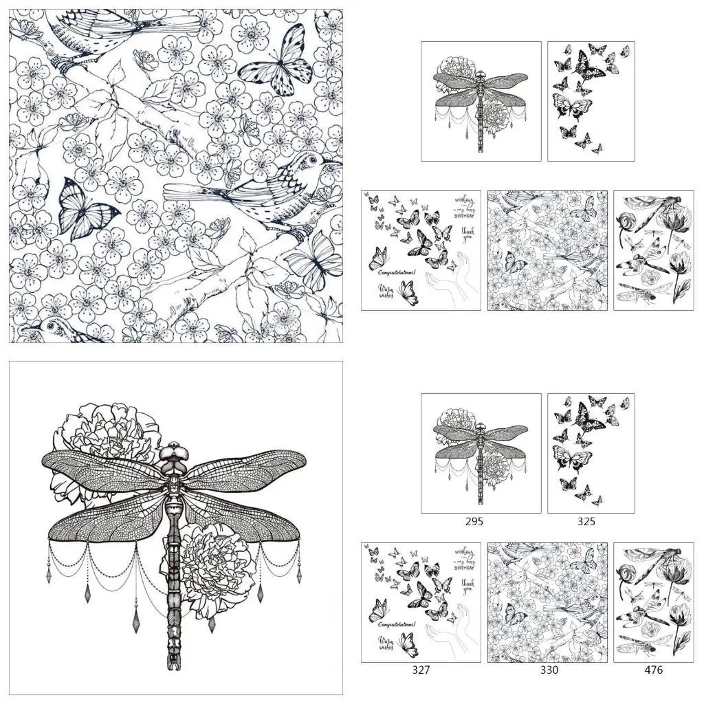 

E8BD Silicone Scrapbooking Clear Stamp Set, DIY Printing for Butterfly Stamp for Album Paper Card Making