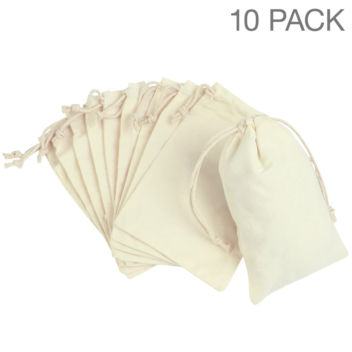 NUOLUX 10pcs Drawstring Gift Bags Wedding Favor Bags Jewellery Pouches (10x14cm) Cotton Drawstring Gift Bags