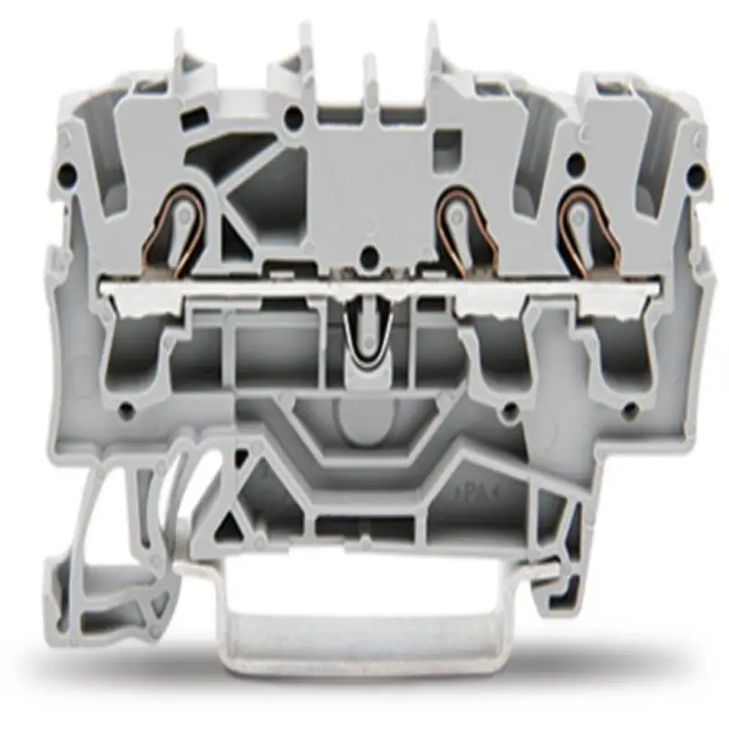 2002‑1301 1304 1307 3‑Conductor DIN Rail Terminal Block 2.5mm² 1‑In‑2‑Out Spring Wire Connector