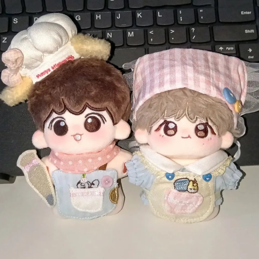 

Кухонная хлопковая кукольная одежда 10 см, фартук, платок, кукольная одежда, наряд, мультяшный костюм, наряд для куклы, набор хлопковой куклы 10 см