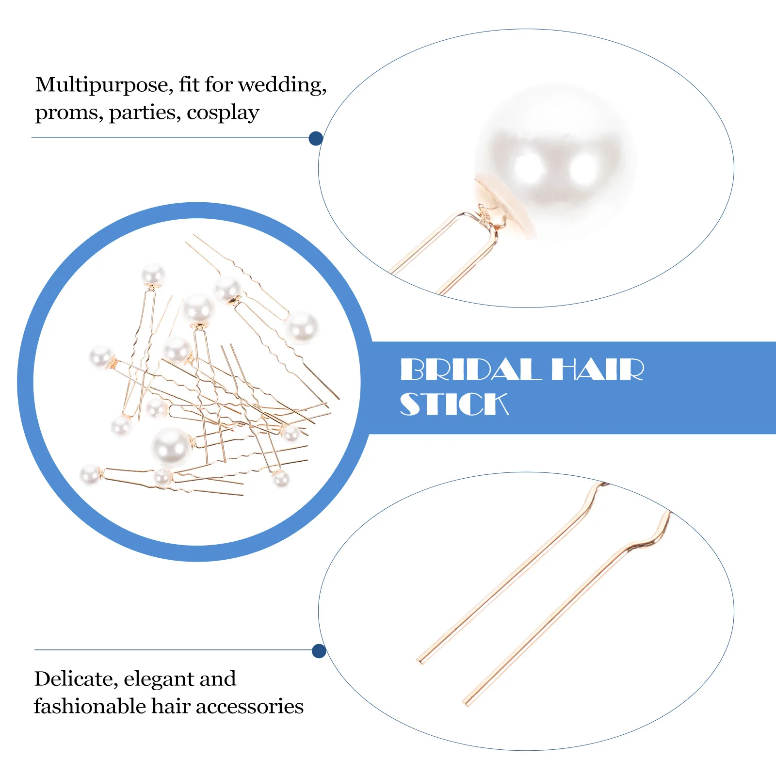 

18pcs Hairpin Bridal Accessories for Bridal Hair Stick Wedding Bridesmaid Parties Hairstyles ABS Iron Material