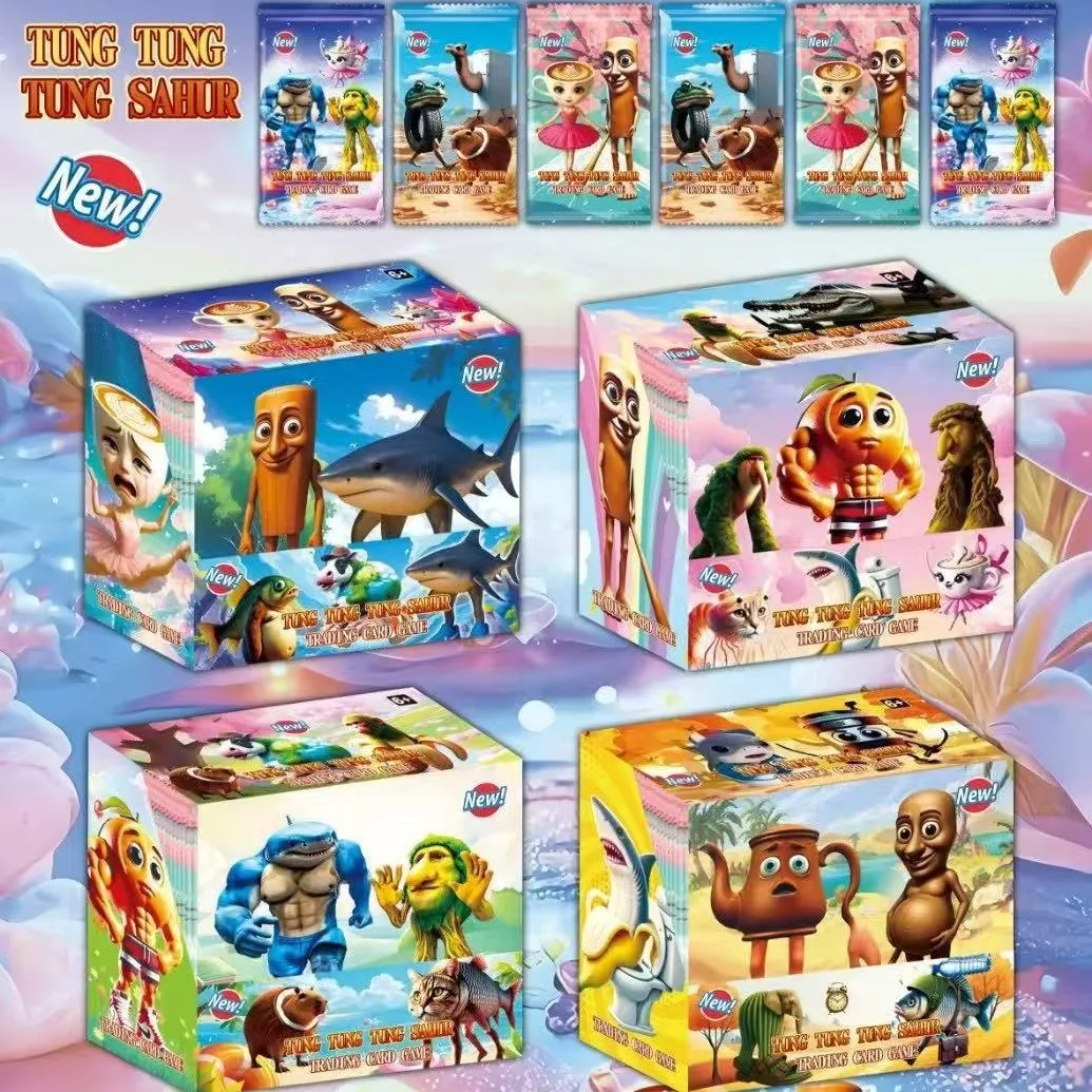 1 مجموعة من 288 ورقة بطاقات Brainrot الإيطالية من مجموعة Tingtingtung Sahur لعبة ببطاقات ورقية لعبة للأطفال بطاقات التداول هدية عيد ميلاد