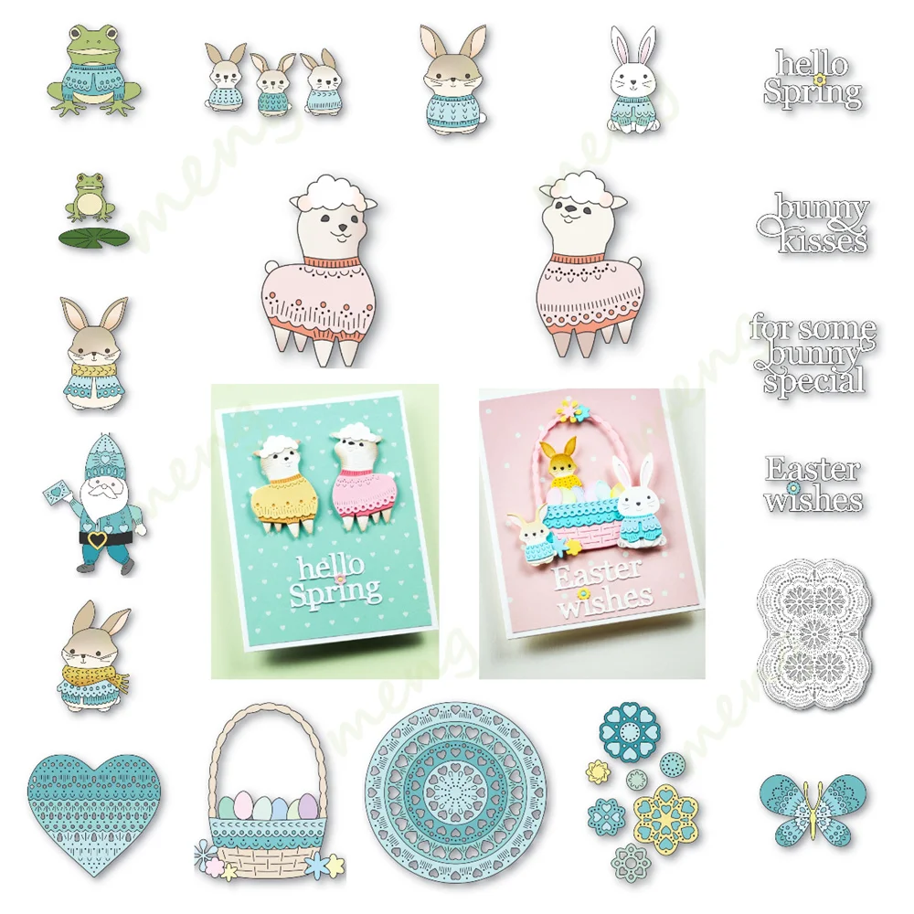 2025 March New Products Easter Bunny Joyful Lamb Metal Dies DIY Handmade Album Scrapbook Journal Greeting Embossing Decoration