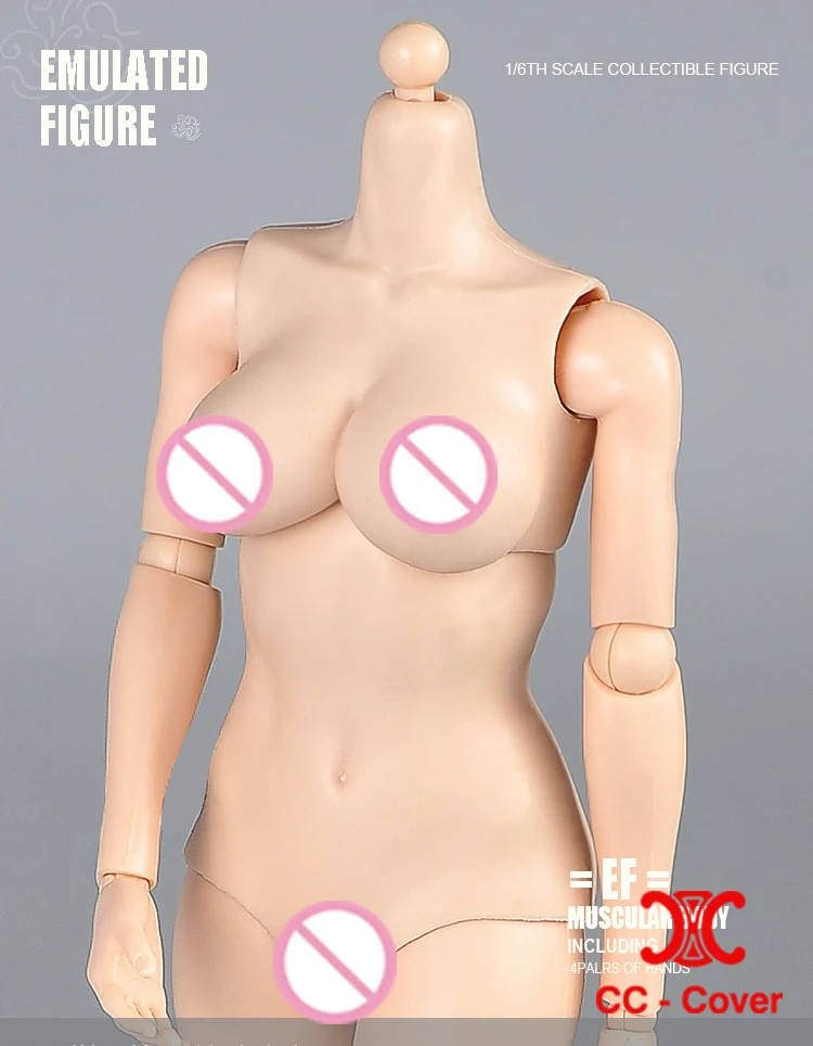 1/6 여성 백인 태닝 중간 큰 가슴 슈퍼 유연한 세미 실리콘 바디 12인치 액션 피규어 인형 장난감 1:6 헤드 스컬프트 호환