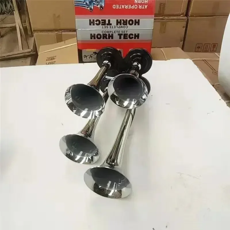 DurableThe  Four Tube 12v24v Electronic Control Air Horn for Trucks Produces A Super Loud Whistle When Converting Buses Into Tru