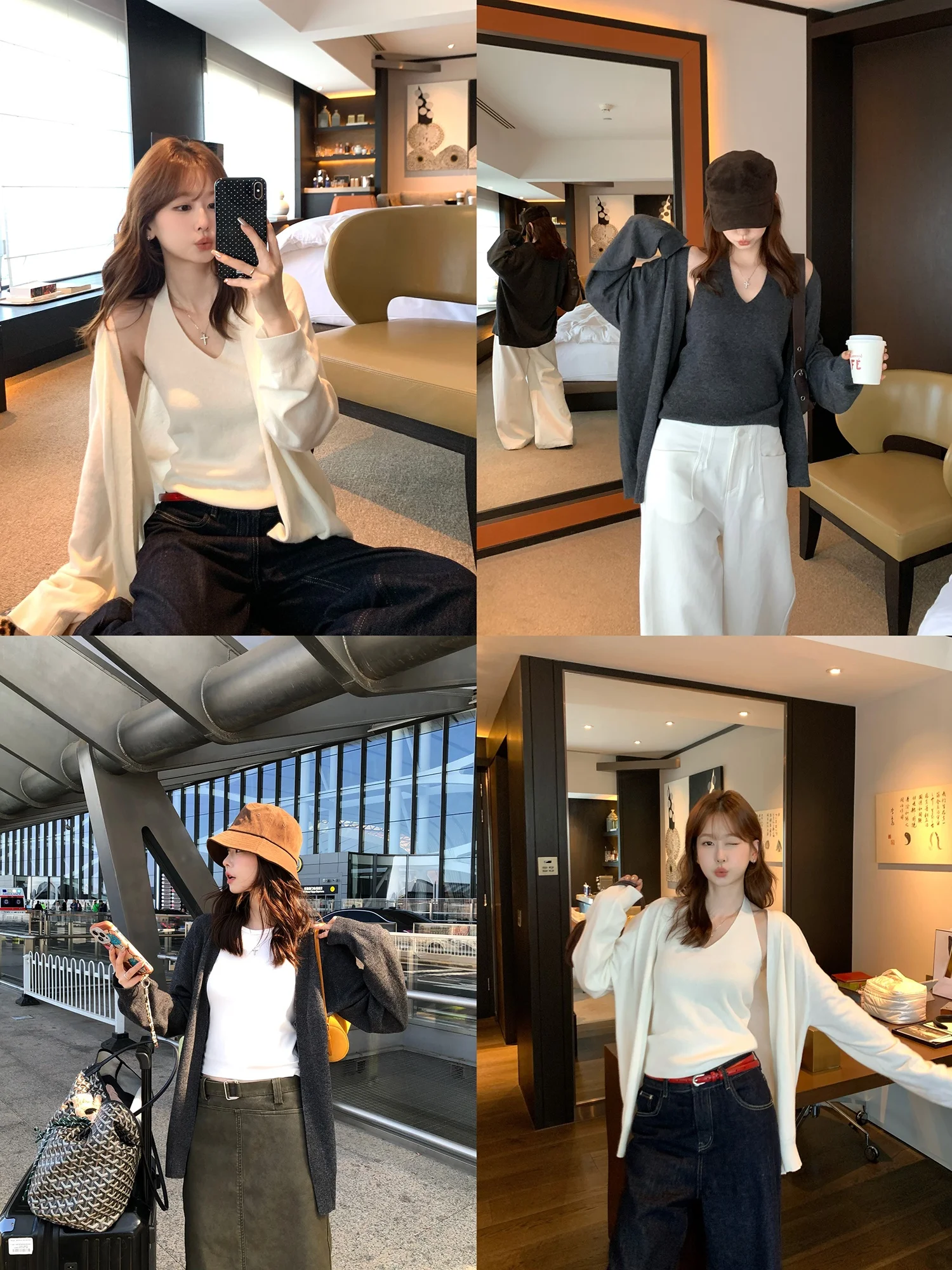 

Новый осенний комплект: свободный женский шерстяной вязаный кардиган и свитер, повседневный модный комплект из двух предметов для комфортного отдыха